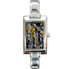 Rock Wall Crevices Geology Pattern Shapes Texture Rectangle Italian Charm Watch by artworkshop