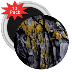 Rock Wall Crevices Geology Pattern Shapes Texture 3  Magnets (10 Pack)  by artworkshop