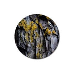 Rock Wall Crevices Geology Pattern Shapes Texture Magnet 3  (round) by artworkshop