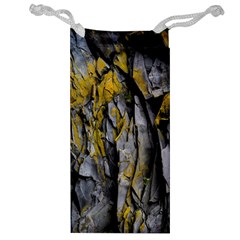 Rock Wall Crevices Geology Pattern Shapes Texture Jewelry Bag by artworkshop