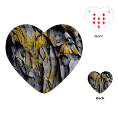 Rock Wall Crevices Geology Pattern Shapes Texture Playing Cards Single Design (heart)