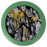 Rock Wall Crevices Geology Pattern Shapes Texture Color Wall Clock Front