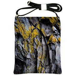 Rock Wall Crevices Geology Pattern Shapes Texture Shoulder Sling Bag by artworkshop