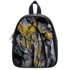 Rock Wall Crevices Geology Pattern Shapes Texture School Bag (small) by artworkshop