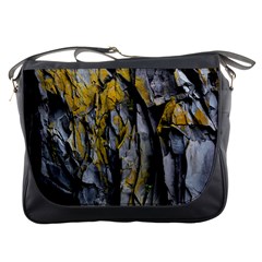 Rock Wall Crevices Geology Pattern Shapes Texture Messenger Bag by artworkshop