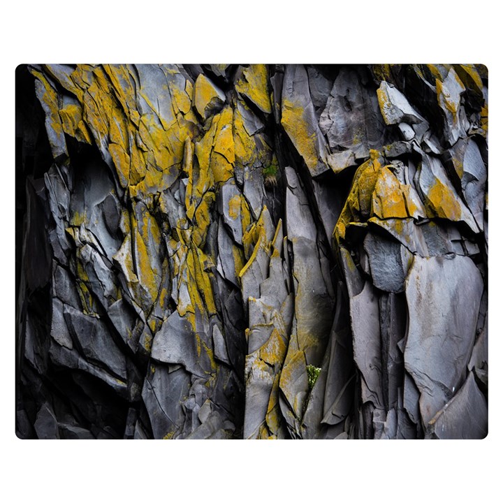 Rock Wall Crevices Geology Pattern Shapes Texture Double Sided Flano Blanket (Medium) 