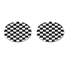 Hexagons Cufflinks (oval) by nate14shop