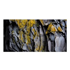 Rock Wall Crevices Geology Pattern Shapes Texture Satin Shawl 45  X 80  by artworkshop