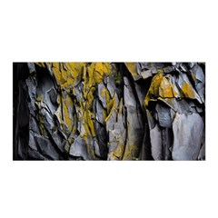 Rock Wall Crevices Geology Pattern Shapes Texture Satin Wrap 35  X 70  by artworkshop