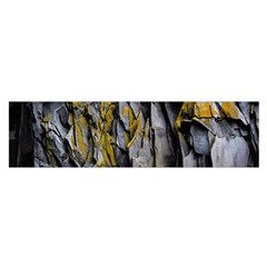 Rock Wall Crevices Geology Pattern Shapes Texture Oblong Satin Scarf (16  X 60 ) by artworkshop