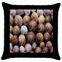 Snail Shells Pattern Arianta Arbustorum Throw Pillow Case (black) by artworkshop