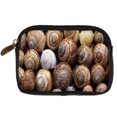 Snail Shells Pattern Arianta Arbustorum Digital Camera Leather Case by artworkshop