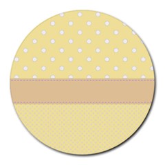 Orange-polkadots Round Mousepads by nate14shop