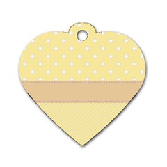 Orange-polkadots Dog Tag Heart (two Sides) by nate14shop