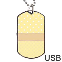 Orange-polkadots Dog Tag Usb Flash (two Sides)