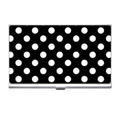 Polka-02 White-black Business Card Holder by nate14shop