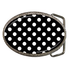 Polka-02 White-black Belt Buckles by nate14shop