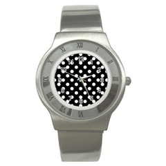 Polka-02 White-black Stainless Steel Watch by nate14shop