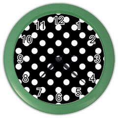 Polka-02 White-black Color Wall Clock by nate14shop