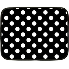 Polka-02 White-black Double Sided Fleece Blanket (mini)  by nate14shop