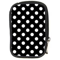 Polka-02 White-black Compact Camera Leather Case