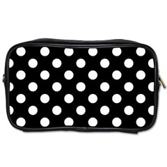 Polka-02 White-black Toiletries Bag (one Side) by nate14shop