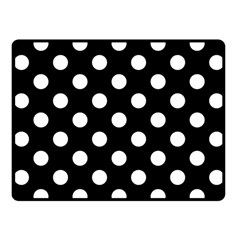 Polka-02 White-black Fleece Blanket (small) by nate14shop