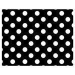 Polka-02 White-black Double Sided Flano Blanket (Medium)  60 x50  Blanket Back