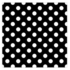 Polka-02 White-black Square Satin Scarf (36  X 36 ) by nate14shop