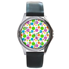 Polka-dot-callor Round Metal Watch by nate14shop