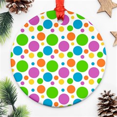 Polka-dot-callor Ornament (round) by nate14shop