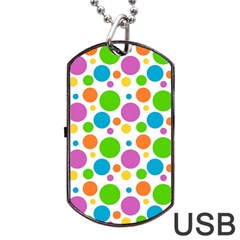 Polka-dot-callor Dog Tag Usb Flash (two Sides)