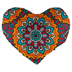 Mandala Spirit Large 19  Premium Heart Shape Cushions by zappwaits