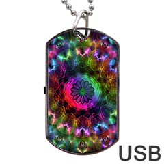 Pride Mandala Dog Tag Usb Flash (one Side) by MRNStudios