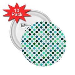 Polka-dot-green 2 25  Buttons (10 Pack) 