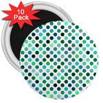 Polka-dot-green 3  Magnets (10 pack)  Front