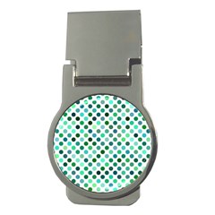 Polka-dot-green Money Clips (round)  by nate14shop