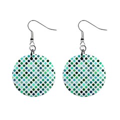 Polka-dot-green Mini Button Earrings by nate14shop