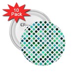 Polka-dot-green 2.25  Buttons (10 pack)  Front