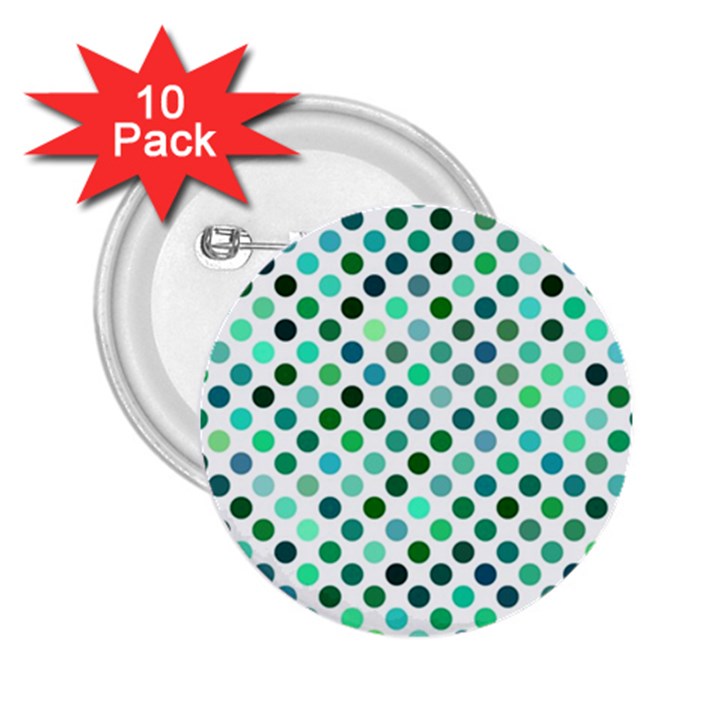 Polka-dot-green 2.25  Buttons (10 pack) 