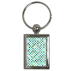 Polka-dot-green Key Chain (rectangle) by nate14shop