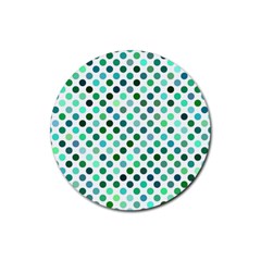 Polka-dot-green Rubber Coaster (round) by nate14shop