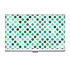 Polka-dot-green Business Card Holder by nate14shop