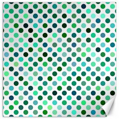 Polka-dot-green Canvas 12  X 12  by nate14shop