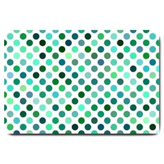 Polka-dot-green Large Doormat  by nate14shop