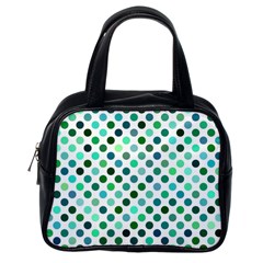 Polka-dot-green Classic Handbag (one Side) by nate14shop