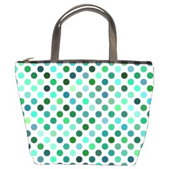 Polka-dot-green Bucket Bag by nate14shop