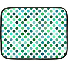 Polka-dot-green Fleece Blanket (mini) by nate14shop