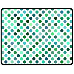 Polka-dot-green Fleece Blanket (medium)  by nate14shop