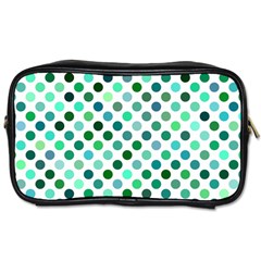 Polka-dot-green Toiletries Bag (one Side) by nate14shop